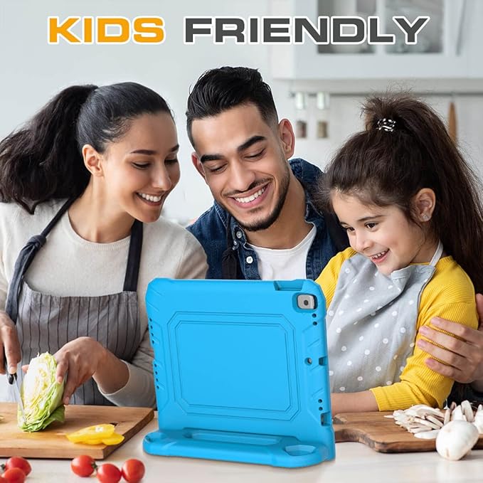 Kids Case for iPad 9th/8th/7th Generation 10.2 Inch 2021/2020/2019, Case for iPad Air 3rd Gen/Pro 10.5 Inch, Durable Shockproof Cover with Screen Protector for iPad 10.2 & 10.5, Blue