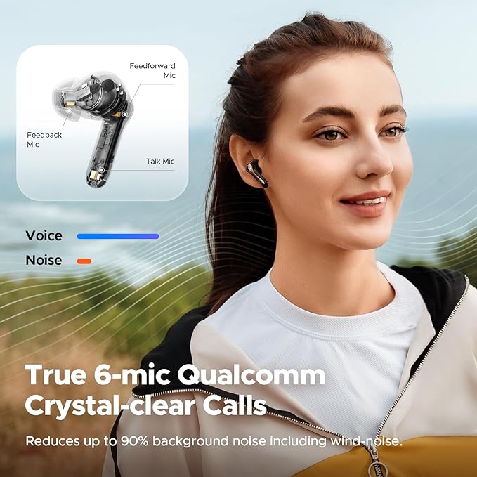 SoundPEATS Hi-Res Wireless Earbuds, LDAC & aptX Lossless, 10mm Hi-Fi Driver, Snapdragon Sound, Adaptive ANC, 37H Battery, BT 5.4, IPX5 Waterproof, Multipoint Connection
