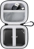 Lacdo Hard Drive Carrying Case for Crucial X9 Pro / X9 / X10 / X10 Pro SSD 1TB 2TB 4TB 6TB 8TB USB 3.2 Portable External Solid State Drives Shockproof Water Repellent Storage Travel Bag, Gray