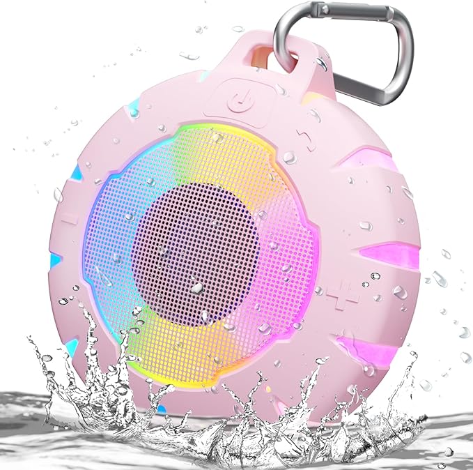 HEYSONG Waterproof Shower Bluetooth Speaker, Durable & Portable with Clear Sound, Ideal for Shower, Pool, Beach & Kayaking – Great Gifts for Girls, Women