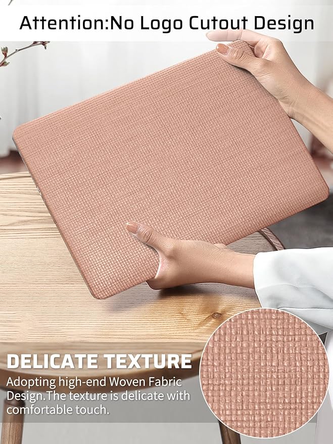 Seorsok Compatible with MacBook Air 13 Inch Case2022 2021 2020 2019 2018 Release A1932 A2179 M1 A2337,Elegant Leather Plastic Hard Shell Case with Transparent Keyboard Cover,Reddish No Logo Cutout