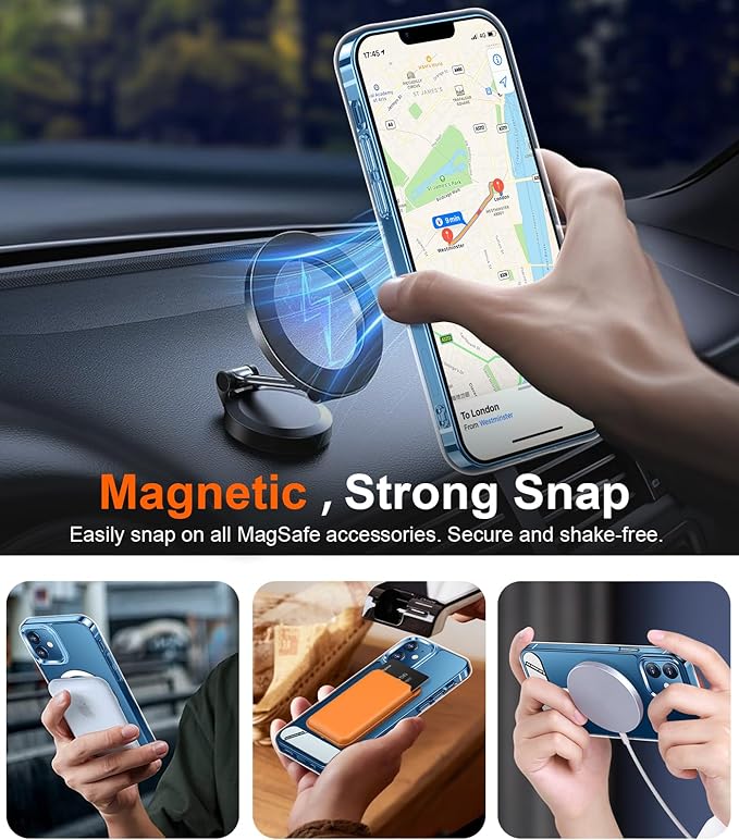 Magnetic Compatible with iPhone 12 Case & iPhone 12 Pro Case, [Built-in Invisible Kickstand][Compatible with MagSafe] [Military Grade Shockproof] Slim Thin Phone Case 6.1"