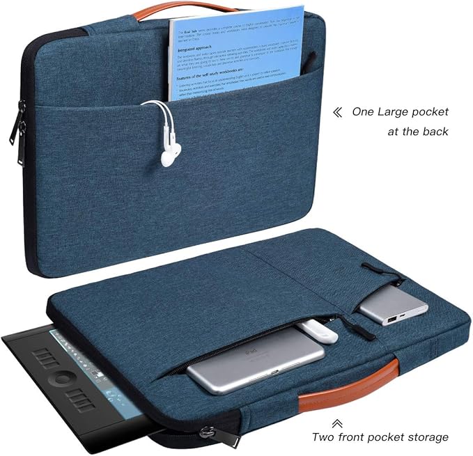 Protective Drawing Tablet Sleeve Case for Wacom Cintiq 16/ Cintiq Pro 17, Huion KAMVAS Pro 16, Waterproof Carrying Tablet Bag(Blue)
