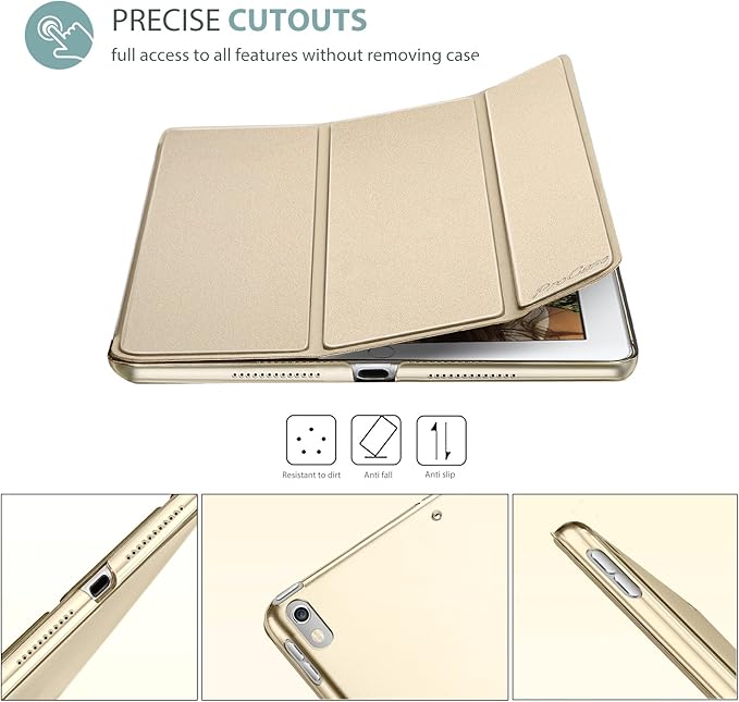 ProCase Smart Case for 10.5” iPad Air 3rd Generation 2019 / iPad Pro 2017, Slim Stand Cover with Translucent Frosted Back for iPad Air 3 -Gold