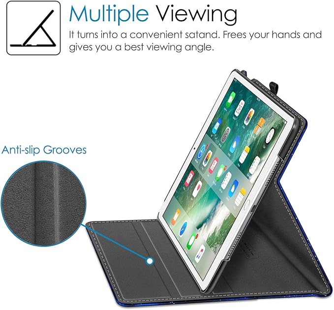 Fintie Case for iPad Air (3rd Gen) 10.5" 2019 / iPad Pro 10.5" 2017- [Sleek Shield] Premium PU Leather Slim Fit Multi Angle Stand Cover with Pocket, Pencil Holder, Auto Wake/Sleep, Starry Sky