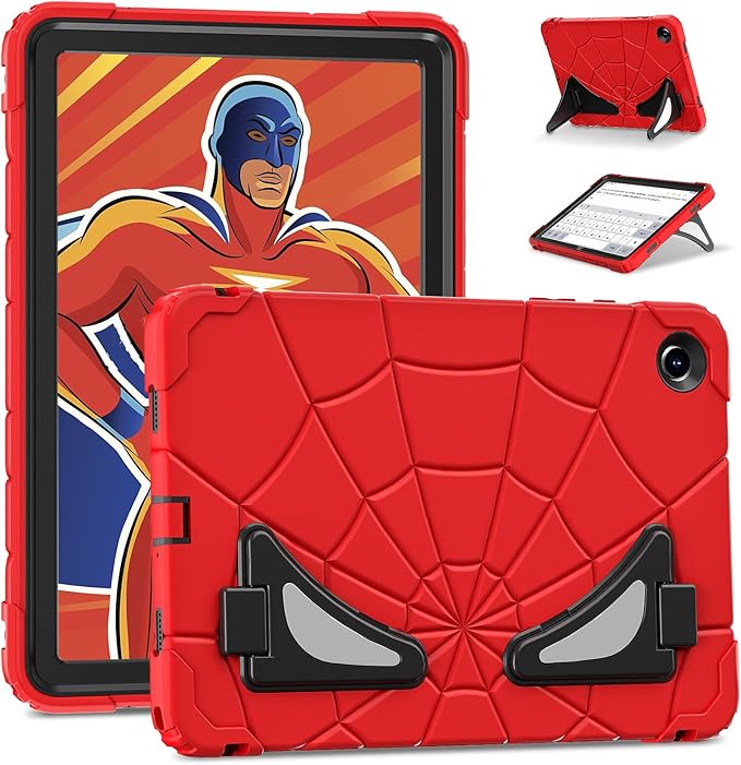 AKABEILA Compatible with Samsung Galaxy Tab A9 Plus 11 inch (SM-X216B)(2023) Tablet Case，Lightweight Shockproof Rugged Protective Cover with Kickstand for Kids Children Boys Babies Red Black