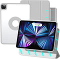 ZENLU iPad Pro 11 inch Case with Removable Magnetic Folio Cover, Premium PU Leather, Multiple Angles Stand, Pencil Slot Charging Support, Full Protective Case for 11" (1/2/3/4 Gen) iPad Pro (Grey)