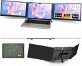 Triple Laptop Screen Extender, 2.2lb 14" FHD Ultra-Light Multiple Laptop Monitor Extender, Ultra-Thin Portable Monitors Attachable for 13.3-17" Laptops, Triple Screen Extender for Windows/Mac/Chrome