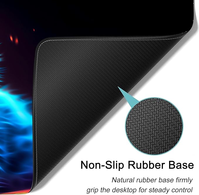 Large Mouse Pad, 31.5 x 11.8in Extended Gaming Mouse Pad with Stitched Edges, XXL Mousepad Protector Non Slip Rubber Base for Office and Home Writing Mat, Cat Cute Animal Pattern Black Desk Mat