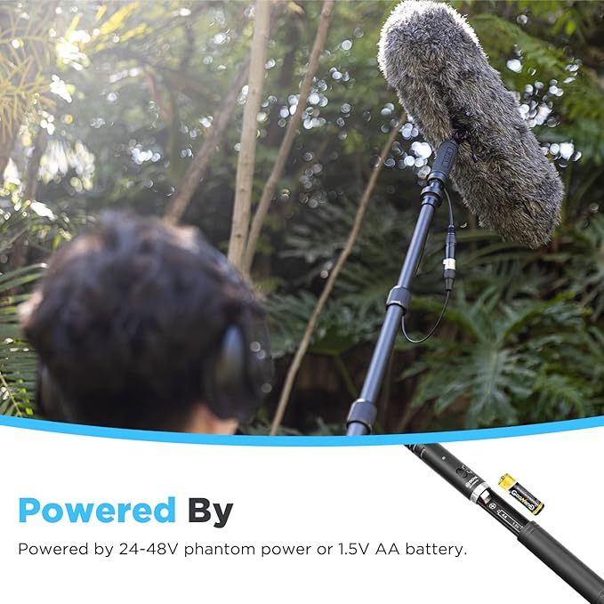 BOYA XLR Microphone BY-BM6060 Super-Cardioid Shotgun Condenser Microphone with 24 48V Phantom Power for Camera Film Interview ENG/EFP Outdoor Recording
