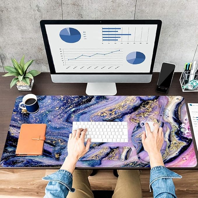 LATEEFAH Mouse Pad with Wrist Rest, Large Mouse Pad, Ergonomic Gaming Desk Pad Keyboard Wrist Rest Set, 4-in-1 Desk Mat Keyboard Mat for Home, Office