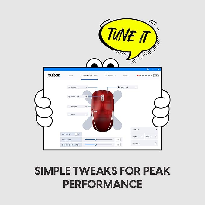 Pulsar Gaming Gears X2 Crazylight Wireless Gaming Mouse, Ultra Lightweight 1.27 oz (36g), Optical Switch, 32000 DPI, 750 IPS, XS-1 Sensor, 8k Compatible (Mini, Red, T1 Edition)