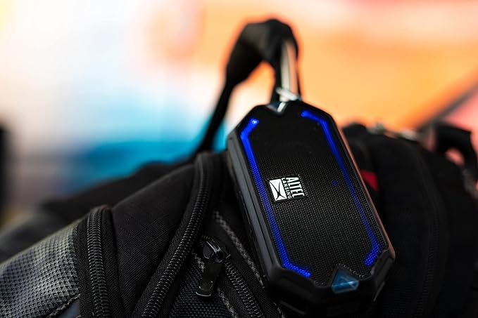 Altec Lansing - HydraMini Wireless Bluetooth Speaker, IP67 Waterproof USB C Rechargeable Battery with 6 Hours Playtime, Compact, Shockproof, Snowproof, Everything Proof (True Red)