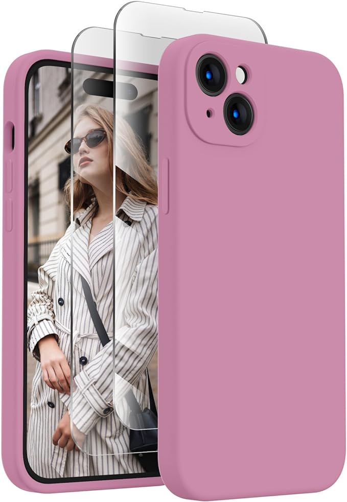 FireNova Designed for iPhone 15 Case, Silicone Upgraded [Camera Protection] Phone Case, Soft Anti-Scratch Microfiber Lining Inside, 6.1 inch, Lilac Purple