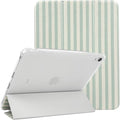 Lovmooful Compatible for iPad 11th 11-Inch A16 (2025),iPad 10 (10.9-Inch,2022 Model,10th Generation) Case with Pencil Holder Cute Striped Aesthetic Design Soft TPU Trifold Stand Protective-Green