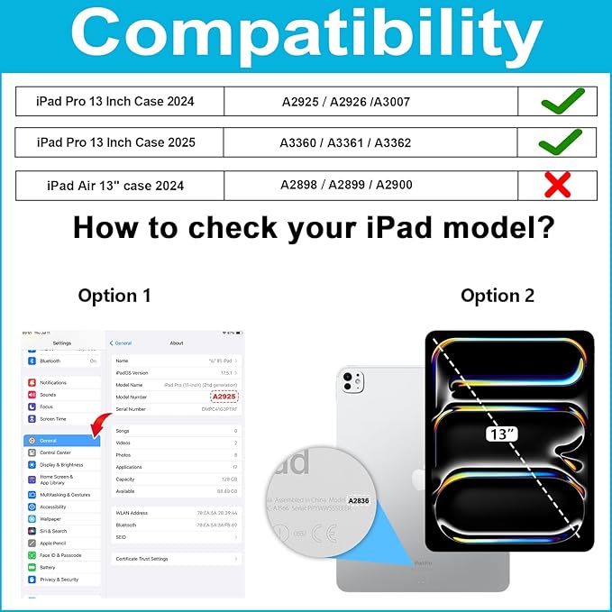 Case for iPad Pro 13 Inch M5 2025/ M4 2024: Military Grade Cover for iPad Pro 13" with Screen Protector - Stand - Handle - Shoulder Strap - Pencil Holder- Blue