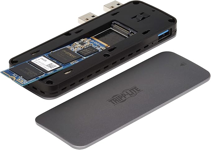 Tripp Lite PlayStation 5 SSD Enclosure, USB 3.2 Gen 2 Up to 10 Gigabytes Per Second, SSD Not Included - Multi-Size M.2, PCIe, and NVMe - Sturdy Aluminum Housing, 1-Year Warranty (U357-1M2-NVMEG2)