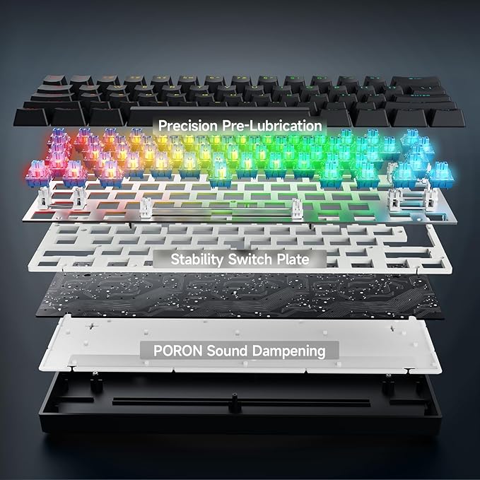 MCHOSE Ace 60 PRO Gaming Keyboard 60 Percent, Hall Effect Keyboard Wired, Magnetic Switch Keyboards Rapid Trigger, 8K Polling Rate, Adjustable Actuation Point, RGB Lighting, HotSwap, Black