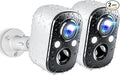 Techage Security Cameras Wireless Outdoor, 2K Battery Powered Cameras for Home Security with AI Motion Detection, 2.4G WiFi, Color Night Vision, 2-Way Talk, IP66 Waterproof, Cloud/SD Storage 2 Pack