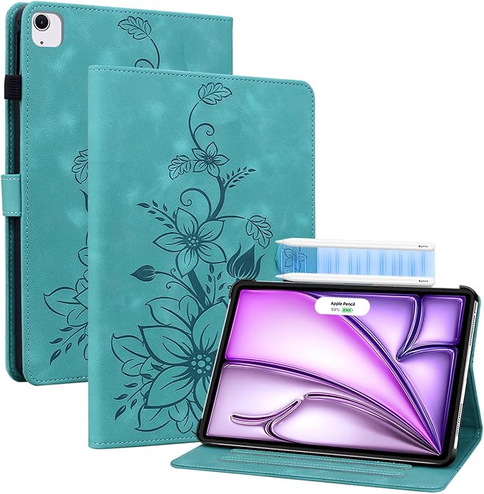 Case for iPad Air 13 Inch M4/M3/M2 (2026/2025/2024), Auto Wake/Sleep Supports Pencil Pro and Pencil(USB-C) Magnetic Multi-Angle Viewing Clasp Cover, Green