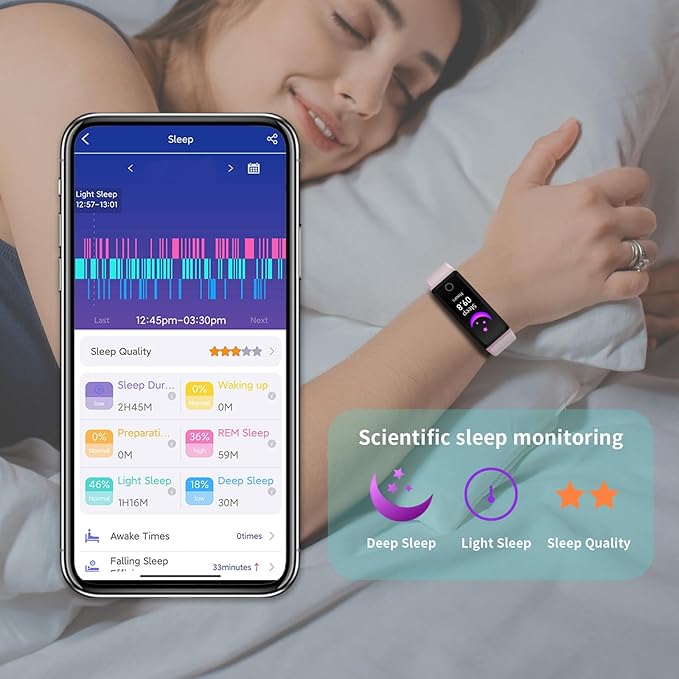 WELESS Fitness Tracker with 24 Hour Heart Rate Monitoring Sleep Monitoring Fitness Watch with Pedometer IP68 Waterproof Smart Bracelet with Step Tracker for Women Men