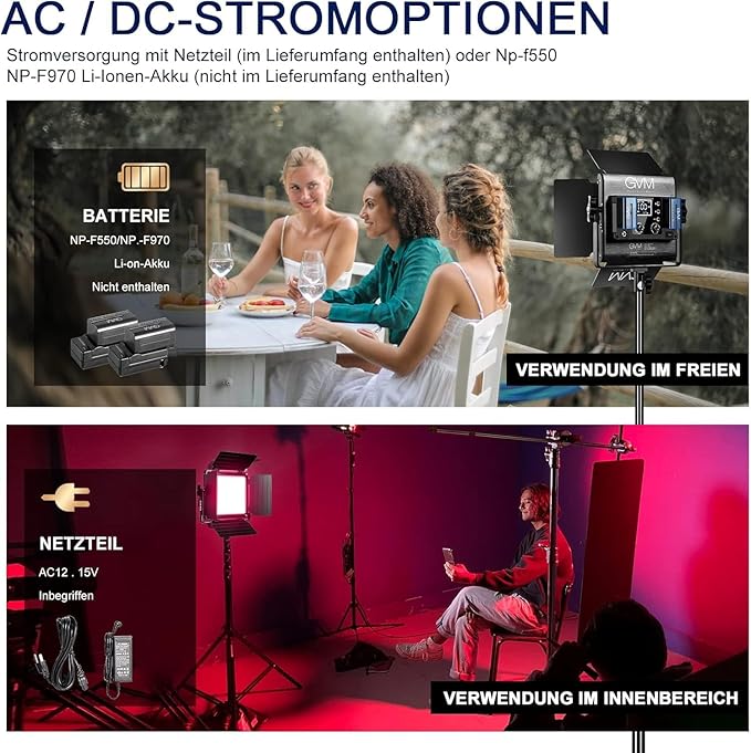 GVM 800D RGB LED Light Panel, 2 Packs Video Lighting Kit with 2 Softboxes, Continuous Output Lighting for YouTube Studio, Gaming, Streaming, 3200K-5600K, CRI 97+,18 Lighting Effects, APP Control
