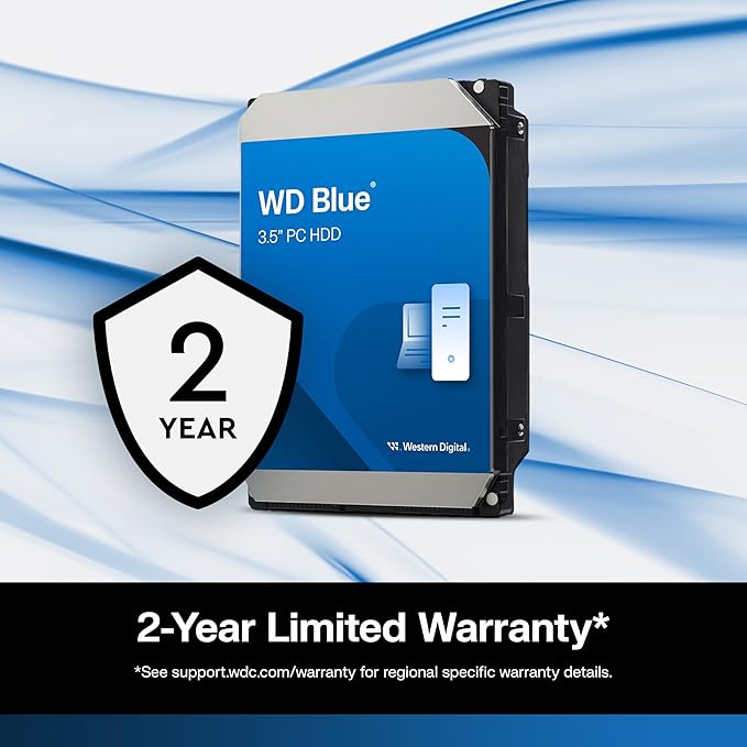 Western Digital 4TB WD Blue PC Internal Hard Drive HDD - 5400 RPM, SATA 6 Gb/s, 128 MB Cache, 3.5" - WD40EZZX
