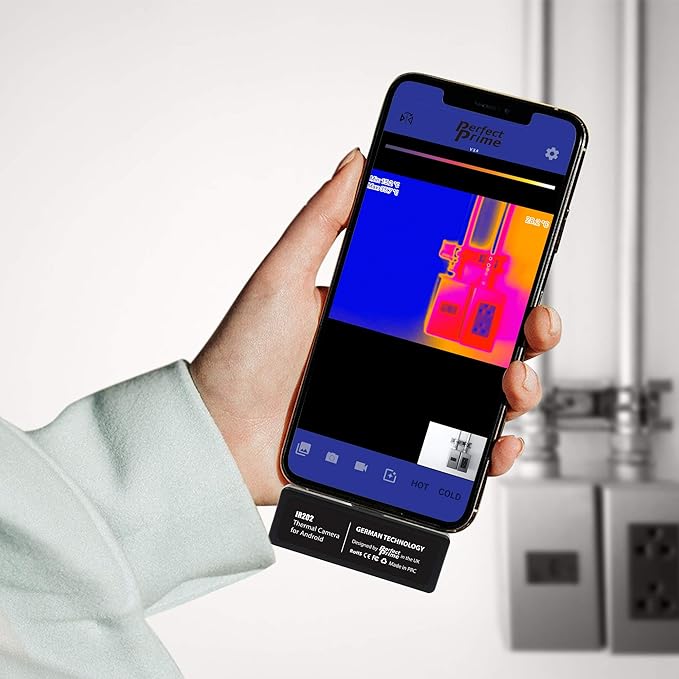 PerfectPrime IR202, (IR) Infrared Thermal Imager Camera 4800 Pixels, -40~752°F, 15Hz for Android Type C Mobile Phone