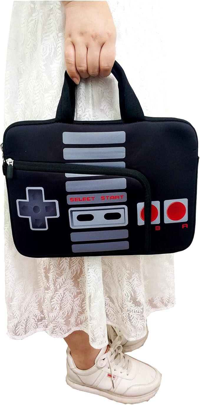 11 11.6 12 12.1 12.5 inches Laptop Sleeve Chromebook Case Ultrabook Case Notebook Sleeve PC Messenger Bag Tablet Case Neoprene Handle Sleeve for Men Women, Two Pockets (Games)