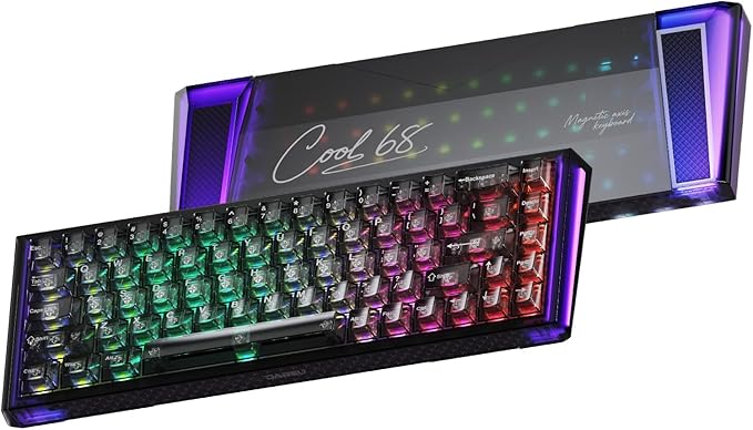 DAREU COOL68 60% Wired Gaming Keyboard, Rapid Trigger Magnetic Switch Keyboard with 8000Hz Polling Rate, Adjustable Actuation, 0.1ms Latency, Gasket Mount, Hot swappable, RGB Light