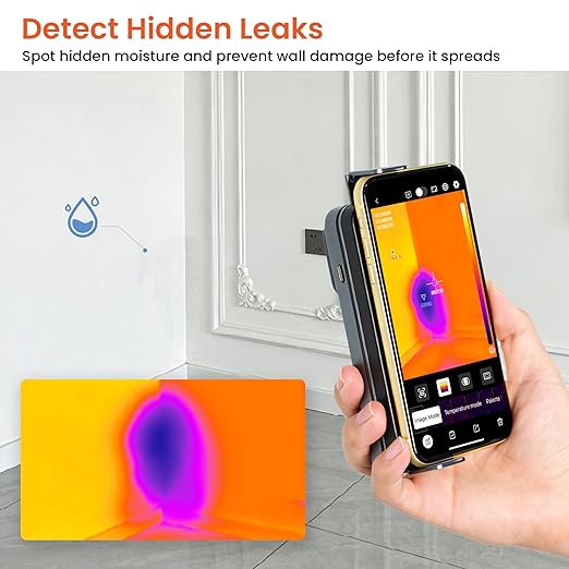 Wireless Thermal Imaging Camera, 512×384 Super Resolution, Thermal Imager for Android & iOS Smartphones, 256x192 IR Resolution, Infrared Camera Gadget for Home Inspection, HVAC, Cooking