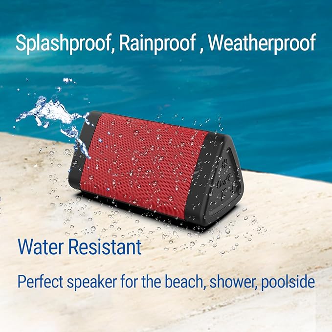 OontZ Angle 3 (4th Gen) – Portable Bluetooth Speaker, 12W Stereo Sound, 24 Hour Playtime, Rich Bass, 100 Foot Wireless Range, Waterproof, Home, Outdoor, Travel, Great Gift (Red)