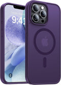 Magnetic for iPhone 12/iPhone 12 Pro Case,[Compatible with MagSafe][Military-Grade Drop Protection][Anti-Yellow] Shockproof Translucent Matte Cover for iPhone 12/12 Pro Phone Case,Deep Purple