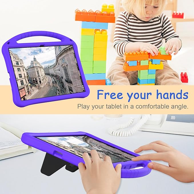 Kids Case for Samsung Galaxy Tab S10 Ultra/S9 S8 Ultra 14.6-inch Tablet, Techcircle Light Weight Shock Proof EVA Foam Handle Rugged Stand Protective Cover, Purple
