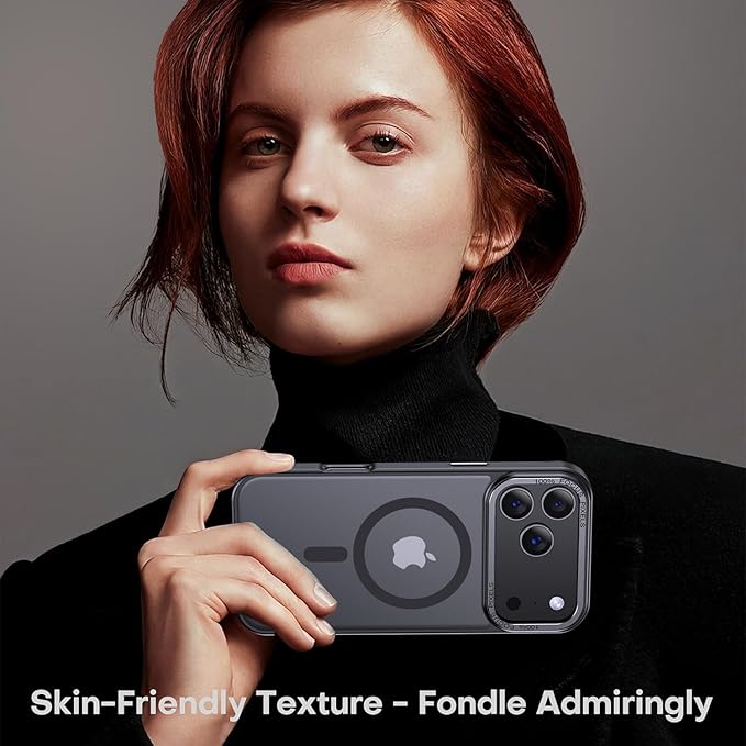 Newfuture Magnetic for iPhone 17 Pro Max Case [Compatible with Magsafe] [Military Grade Drop Protection] Translucent Matte Anti-Scratch Shockproof Protective Phone Cover 6.9 Inch, Frosted Black