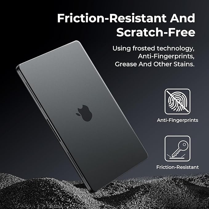 BlueSwan for MacBook Air 13 inch Case, 2026-2022 M5 M4 M3 M2, Anti-Scratch Flexible Protective Laptop Cover with Grippy Matte Texture, Slim and Easy Installation, Frosted Black