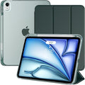 TiMOVO Case for iPad Air 11 Inch M4 2026/M3 2025/M2 2024, iPad Air 5th Generation 2022/4th Gen 2020 10.9 Inch with Pencil Holder, Stand Cover with Translucent Back, Auto Wake/Sleep, Midnight Green