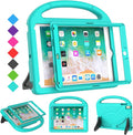 SUPLIK Kids Case for iPad 5th/6th Generation(9.7 inch, 2017/2018), iPad Air 2/1 & Pro 9.7 Kids Case with Screen Protector, Durable Protective Cover with Handle Stand for Apple iPad 5/6 Gen, Cyan