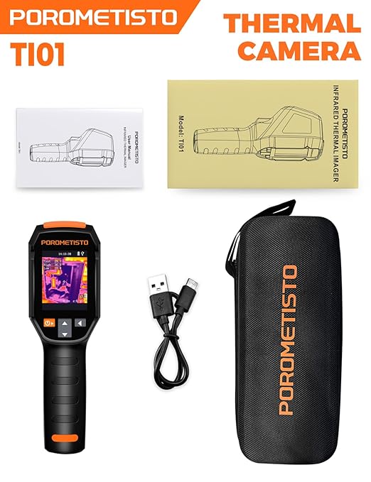 Ti01 Thermal Camera,240x240 IR Resolution Thermal Imaging Camera,-4°F-1022°F,15 Available Colors Thermal Imager,Display Resolution 320x240 Infrared Camera,Infrared Camera,25Hz,IP54