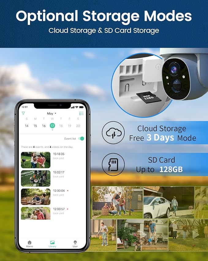 Armorcope Solar Security Cameras Wireless Outdoor,360° View Battery Powered with Spotlight Color Night Vision,2K WiFi Home Security,PIR Sensor,Wireless Easy Install, 2.4 GHz Wi-Fi