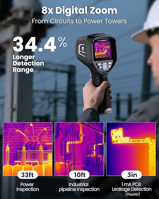 Thermal Master Handheld Thermal Imager, 5-Vision, 512×384 X³ IR Resolution, -4℉ to 1022℉, 3.5'' IPS Hard Screen, Thermal Imaging Camera with 2MP Visual Camera(Thor 002)