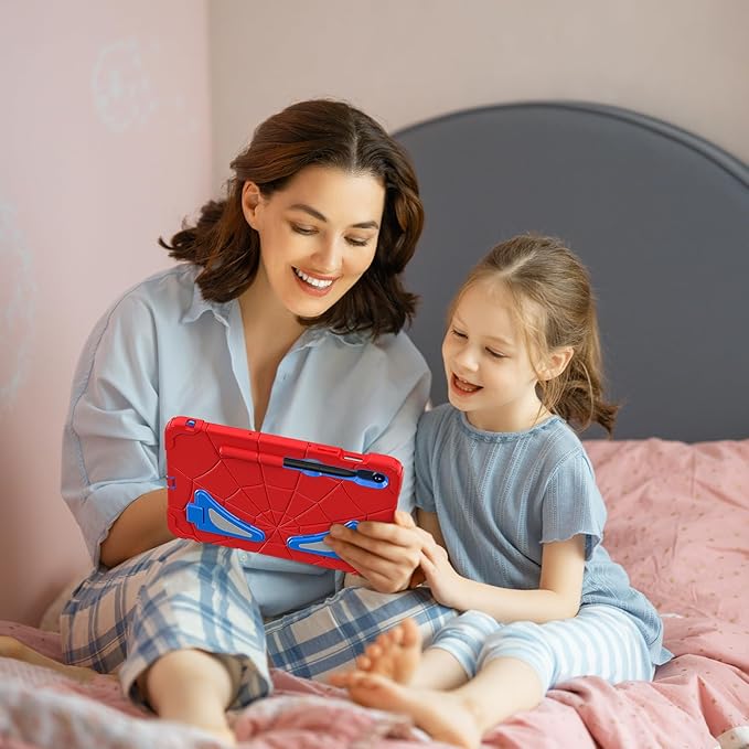 AKABEILA Compatible with Samsung Galaxy Tab S10 FE 2025/Tab S10 Lite 2025 Tablet Case，Lightweight Shockproof Rugged Protective Cover with Kickstand for Kids Children Boys Babies Red Blue