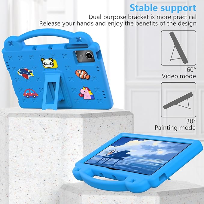 AKABEILA Compatible with Lenovo Tab M11/Tab P11 Plus/Tab P11/Xiaomi Redmi Pad SE(2023) 11 inch Tablet Case, Kids Shockproof Protective Case with Stand Handle for Girl Kid Gift - Sky Blue
