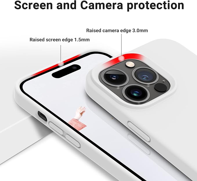 OTOFLY Designed for iPhone 14 Pro Case, Silicone Shockproof Slim Thin Phone Case for iPhone 14 Pro 6.1 inch (White)