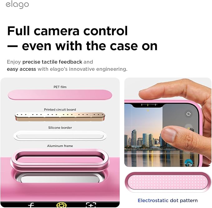 elago for iPhone Air Case, Premium Magnetic Silicone Case, Compatible with MagSafe, Liquid Silicone Material, Protective Cover, Shockproof, Slim Phone, 6.5 inch (Hot Pink)