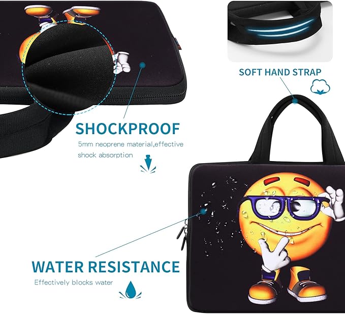 iColor 11 11.6 12 12.1 12.5 inch Laptop Carrying Bag Chromebook Case Notebook Ultrabook Bag Tablet Cover Neoprene Sleeve for Apple MacBook Air Samsung Google Acer HP DELL Lenovo Asus Yellow Boy