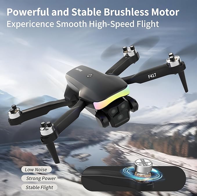 Mini Drone with 1080P Camera for Adults and Beginner,RGB LED Light FPV Drone Quadcopter for Beginners,One Key Take Off/Land Altitude Hold,Optical Flow Positioning Gravity Gesture Control
