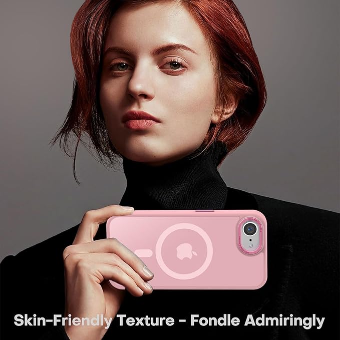 Newfuture Designed for iPhone 17e Case & iPhone 16e Case with Magnetic [13 FT Military Drop Protection] [Compatible with Magsafe] Translucent Shockproof with Anti-Fingerprint Phone Case, Tender Pink