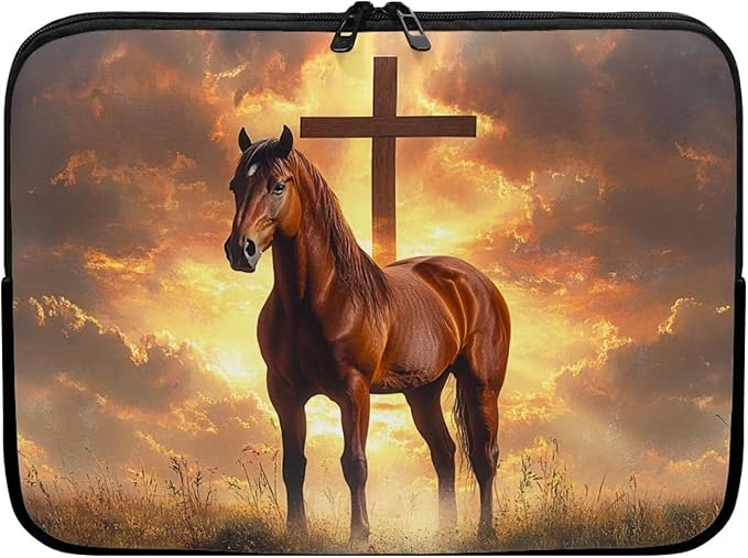 Cross Horse Laptop Sleeve for Women Men 15inch Laptop Accessories with Versatile Uses Lap Top Case Portable Computer Sleeve Laptop Pouch Brown