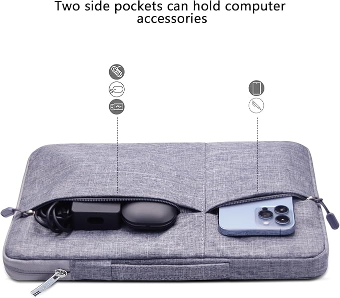 Megoo 13inch Laptop Sleeve Carry Case for Microsoft Surface Laptop 13" 2025/6 5 4 3 2 13.5"/7 13.8", Carry Sleeve Bag with Handle for 13" 14" Tablet Chromebook(Gray)